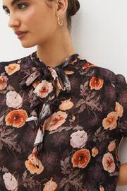 Paige Tangi Floral Silk Black Blouse - Image 6 of 6