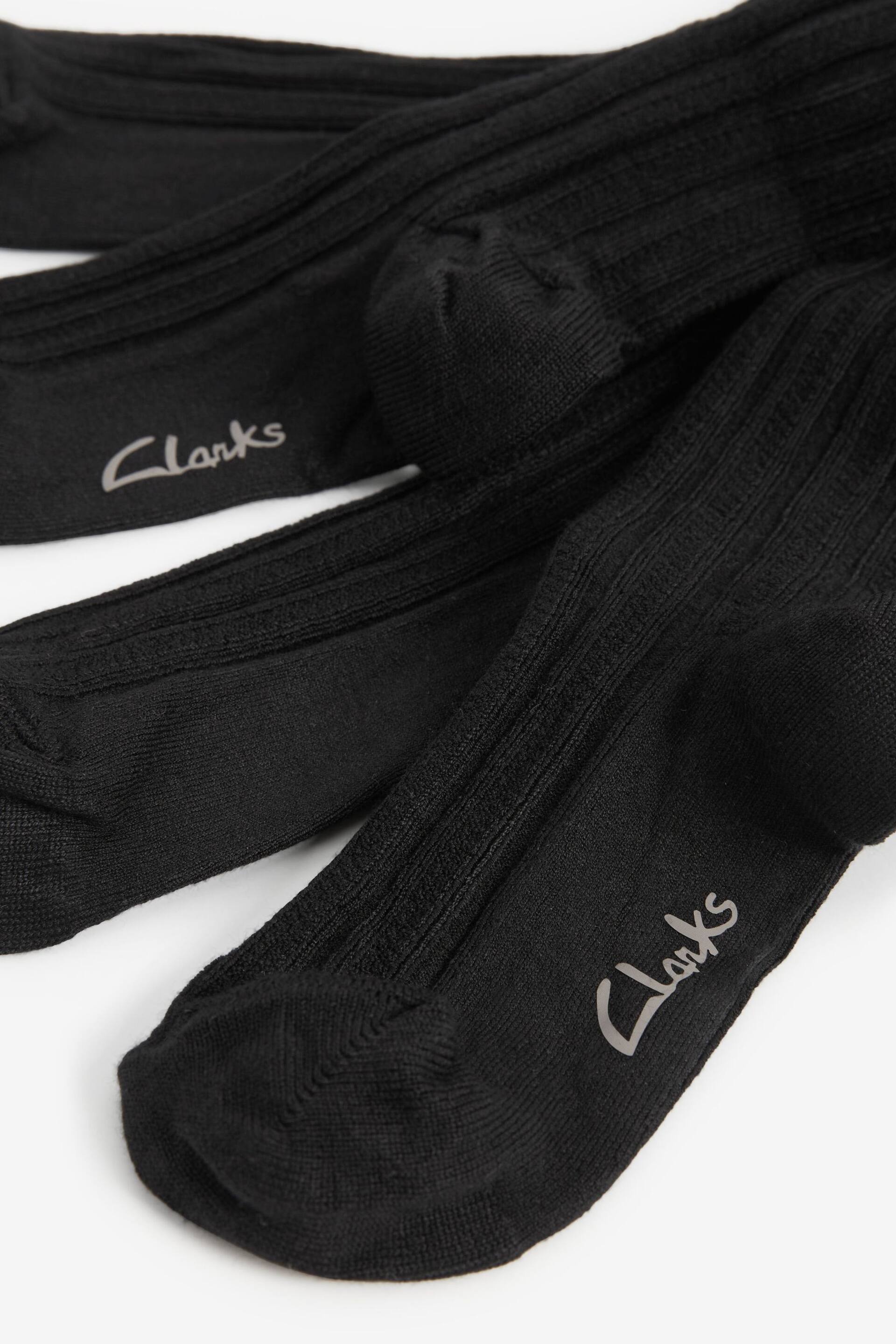Clarks Black Ribbed Tights 2 Pack - Image 3 of 3