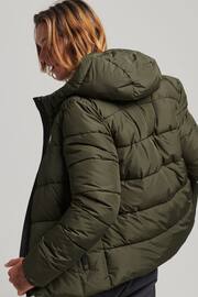 Superdry Dark Moss Hooded Mens Sports Puffer Jacket - Image 2 of 6