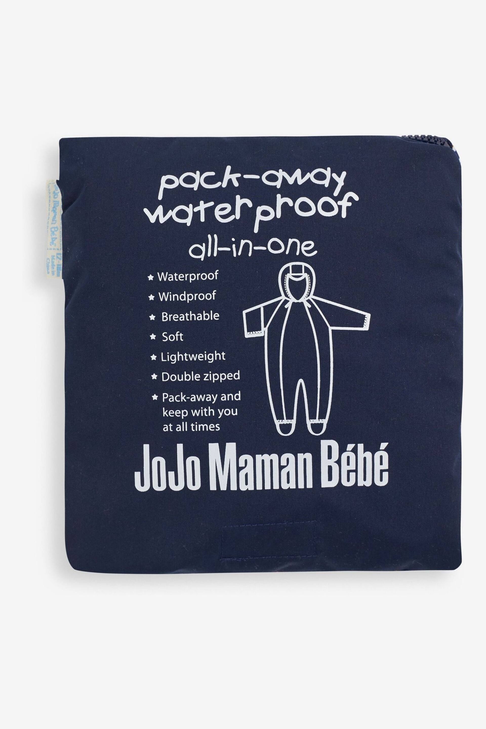 JoJo Maman Bébé Navy Woodland Pack Away Waterproof All-In-One - Image 5 of 5