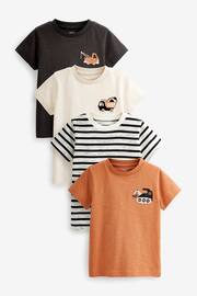 Monochrome Short Sleeve T-Shirt Set 4 Pack (3mths-7yrs) - Image 1 of 4