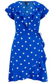 Pour Moi Blue Polka Dot Woven EcoVero Dress - Image 3 of 4