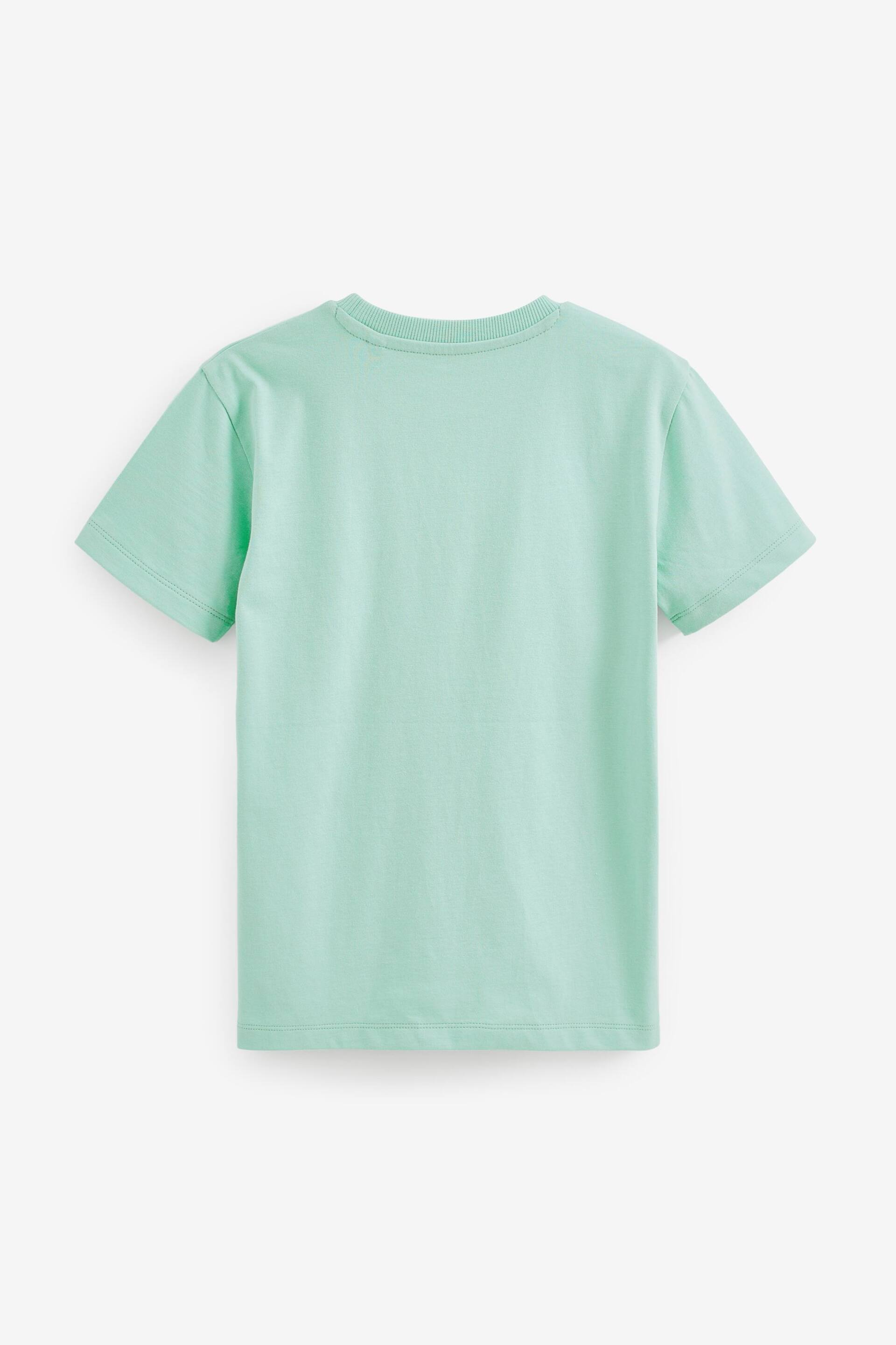Green Mint Cotton Short Sleeve T-Shirt (3-16yrs) - Image 2 of 2
