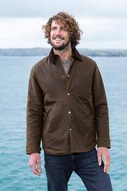 Celtic & Co. Mens Waxed Brown Cotton Overshirt - Image 3 of 9