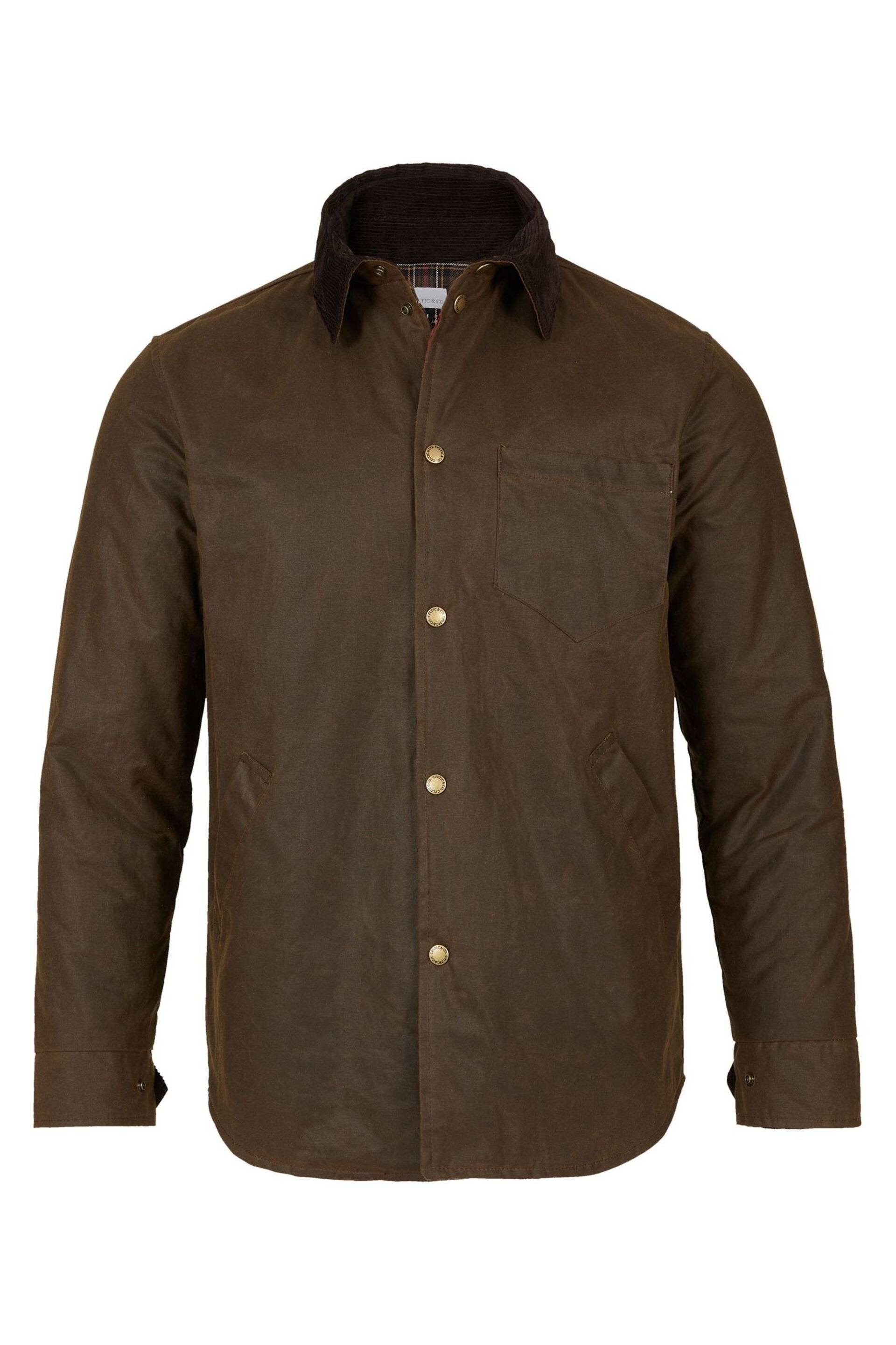 Celtic & Co. Mens Waxed Brown Cotton Overshirt - Image 5 of 9