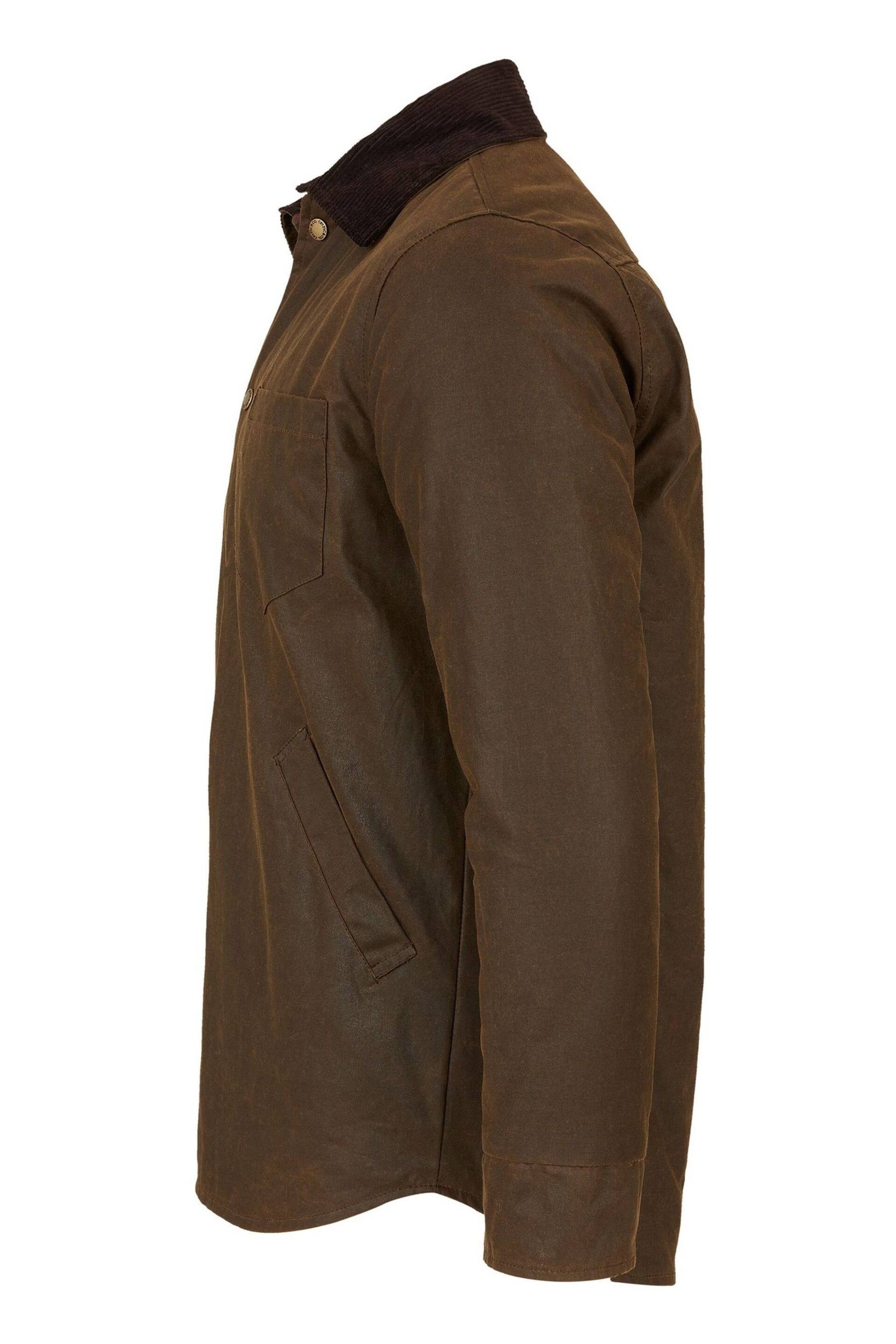 Celtic & Co. Mens Waxed Brown Cotton Overshirt - Image 7 of 9
