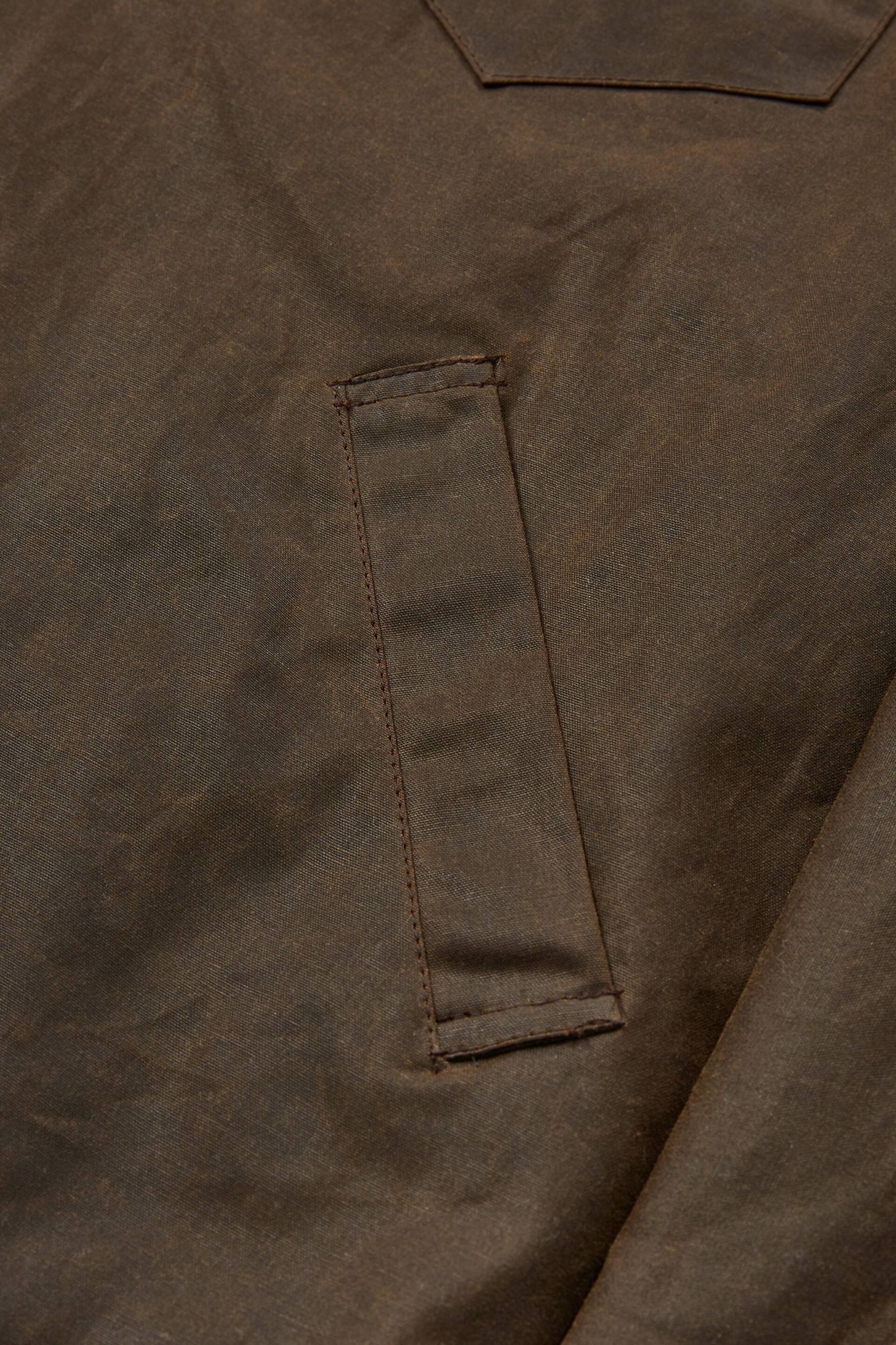 Celtic & Co. Mens Waxed Brown Cotton Overshirt - Image 8 of 9