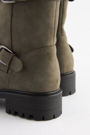 Khaki Green Regular/Wide Fit Forever Comfort® Buckle Biker Boots - Image 9 of 10