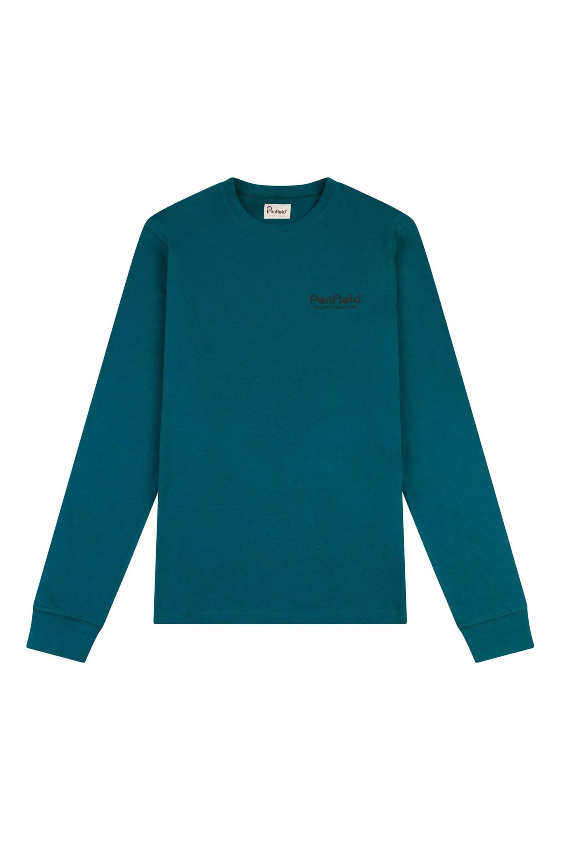 Penfield Blue Sketch Mountain Back Graphic Long-Sleeved T-Shirt - Image 4 of 7
