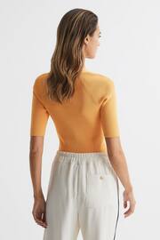 Reiss Orange Tina Square Neck Ribbed Top - Image 5 of 7