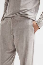 Reiss Taupe Melange Jose Drawstring Joggers - Image 4 of 5