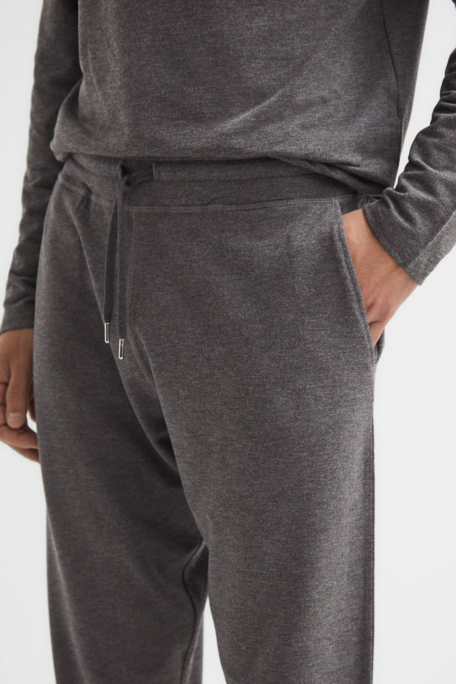 Reiss Dark Grey Jose Drawstring Joggers - Image 4 of 5