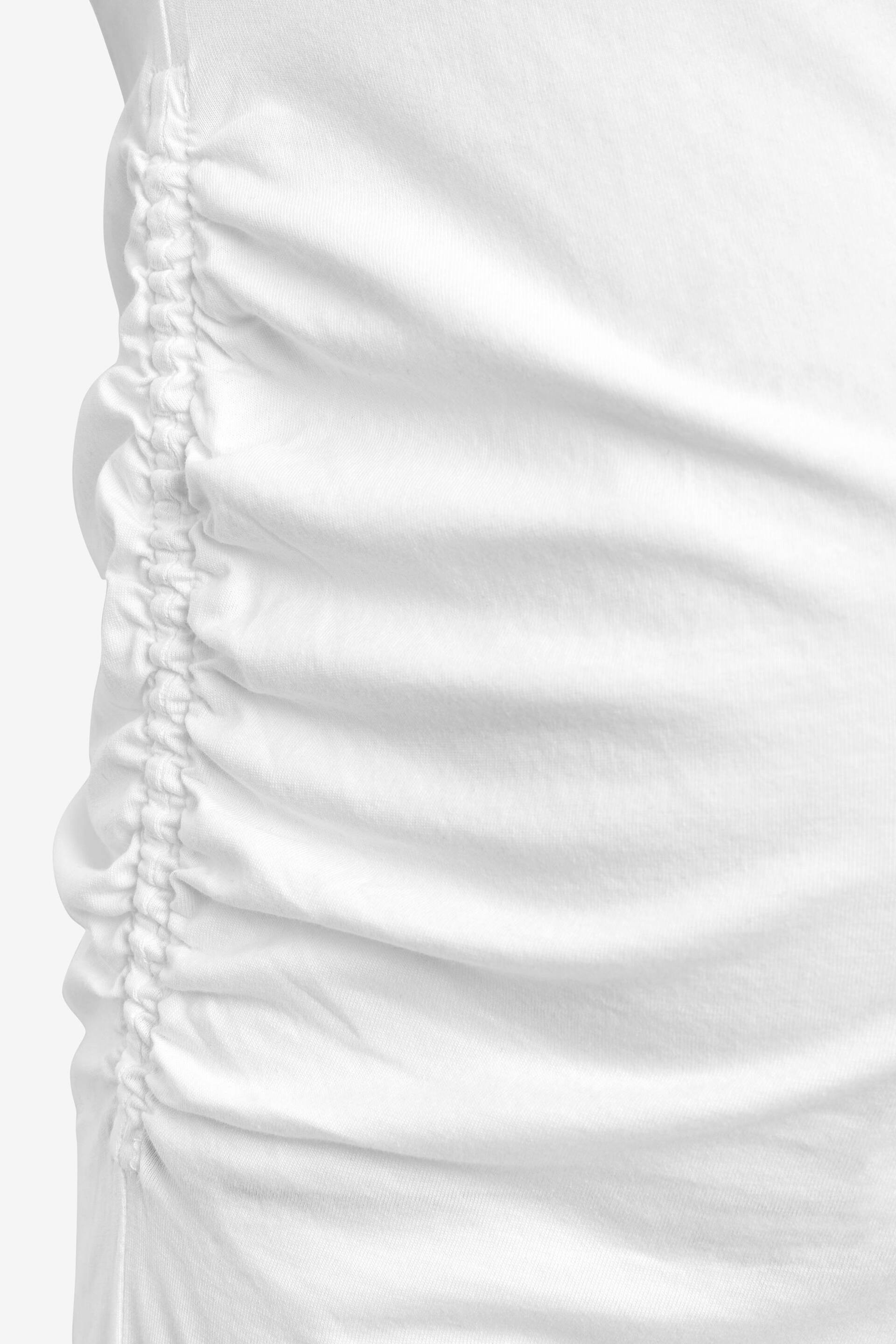 White Maternity Ruched Side T-Shirt - Image 6 of 6