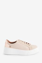 Nude Lace Up Signature Forever Comfort® Leather Chunky Wedges Platform Trainers - Image 5 of 7