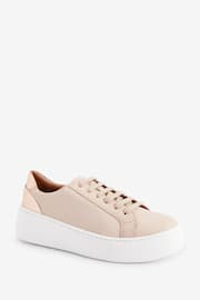 Nude Lace Up Signature Forever Comfort® Leather Chunky Wedges Platform Trainers - Image 6 of 7