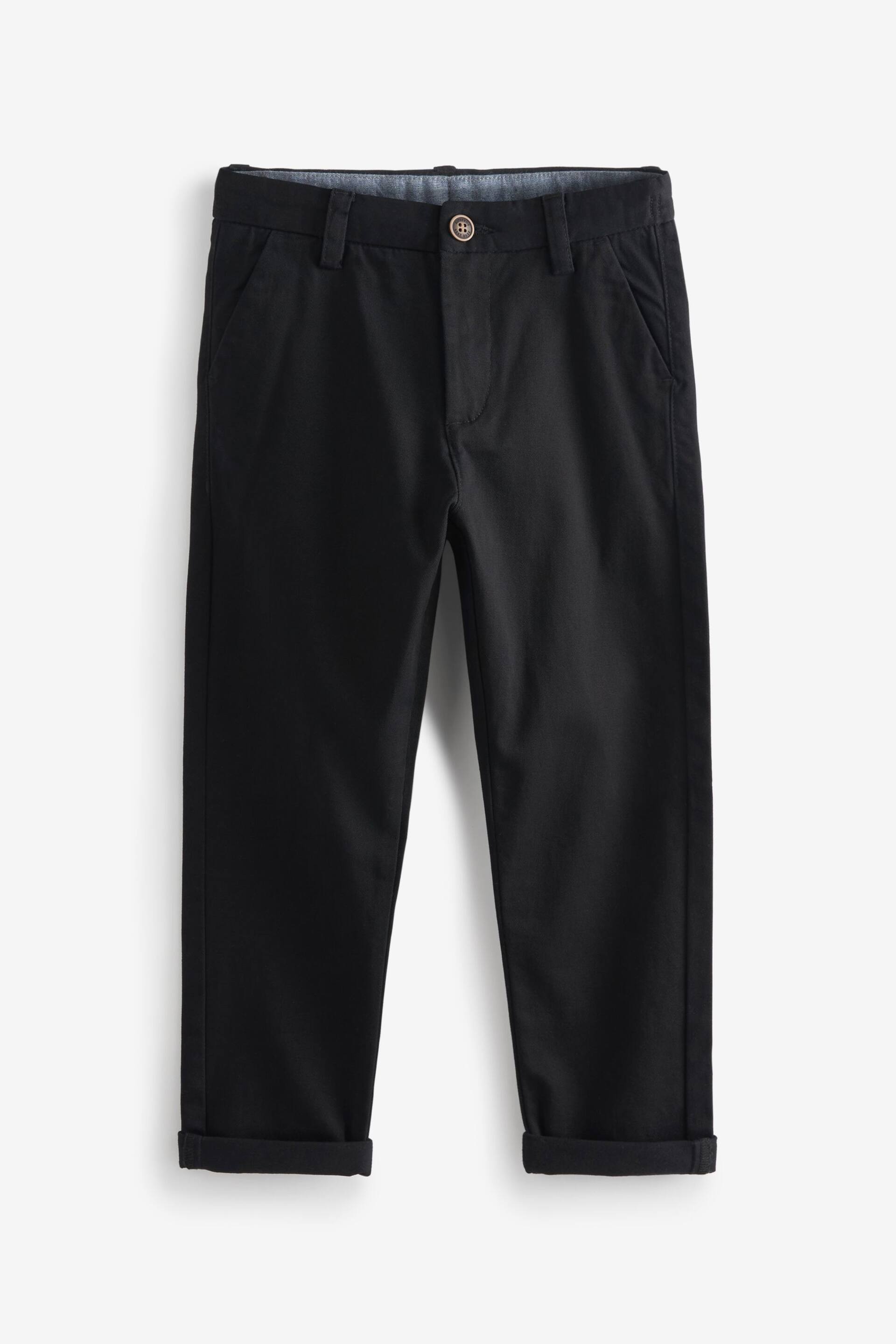Black Tapered Loose Fit Stretch Chino Trousers (3-17yrs) - Image 1 of 2