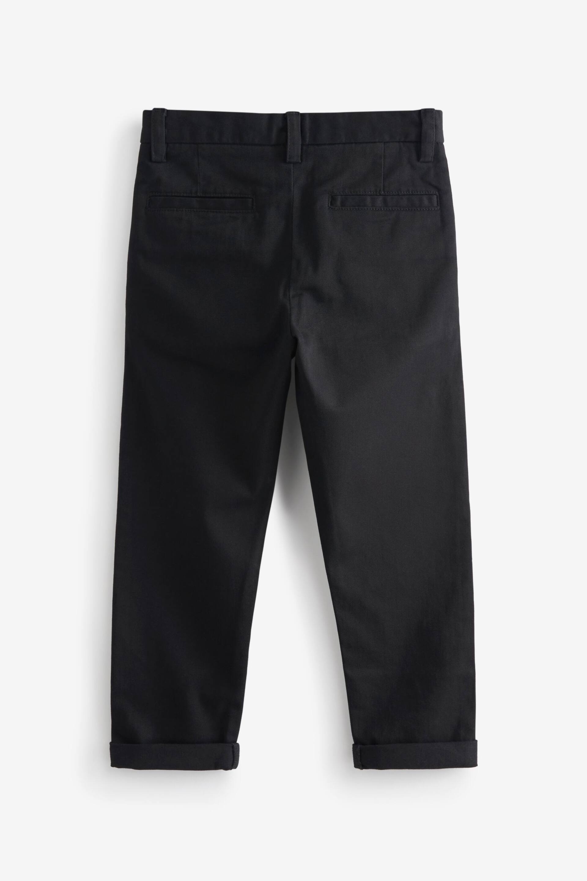 Black Tapered Loose Fit Stretch Chino Trousers (3-17yrs) - Image 2 of 2