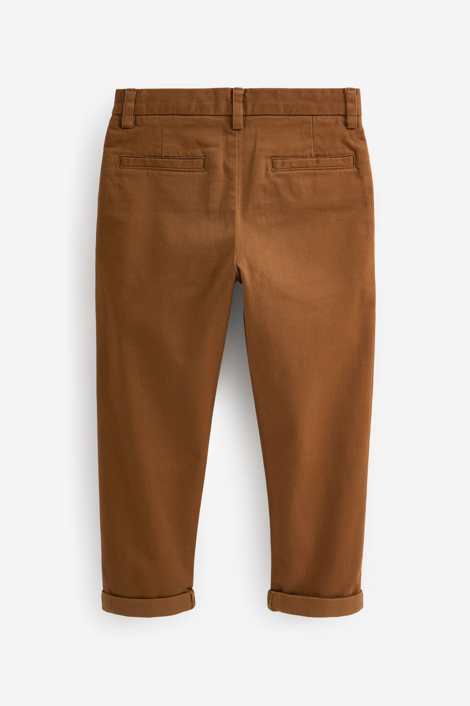 Ginger/Tan Brown Tapered Loose Fit Stretch Chino Trousers (3-17yrs) - Image 2 of 2