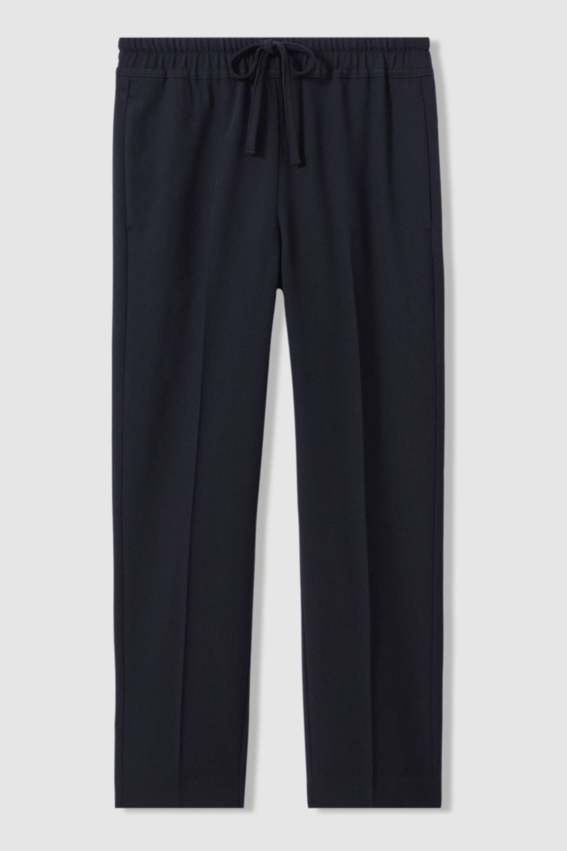 Reiss Navy Hailey Petite Tapered Pull On Trousers - Image 2 of 6