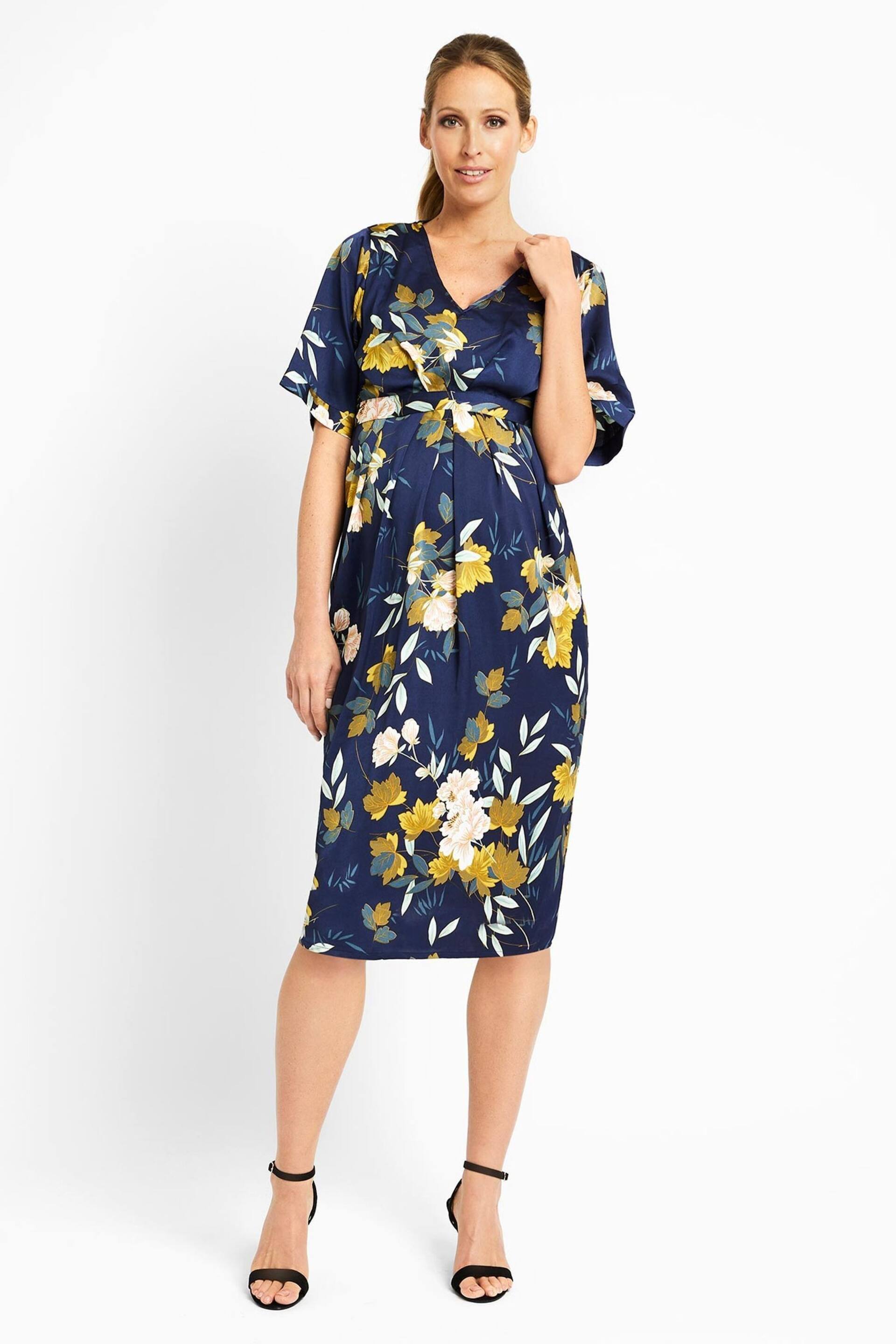 JoJo Maman Bébé Navy Oriental Print Maternity & Nursing Dress - Image 1 of 5