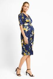 JoJo Maman Bébé Navy Oriental Print Maternity & Nursing Dress - Image 2 of 5