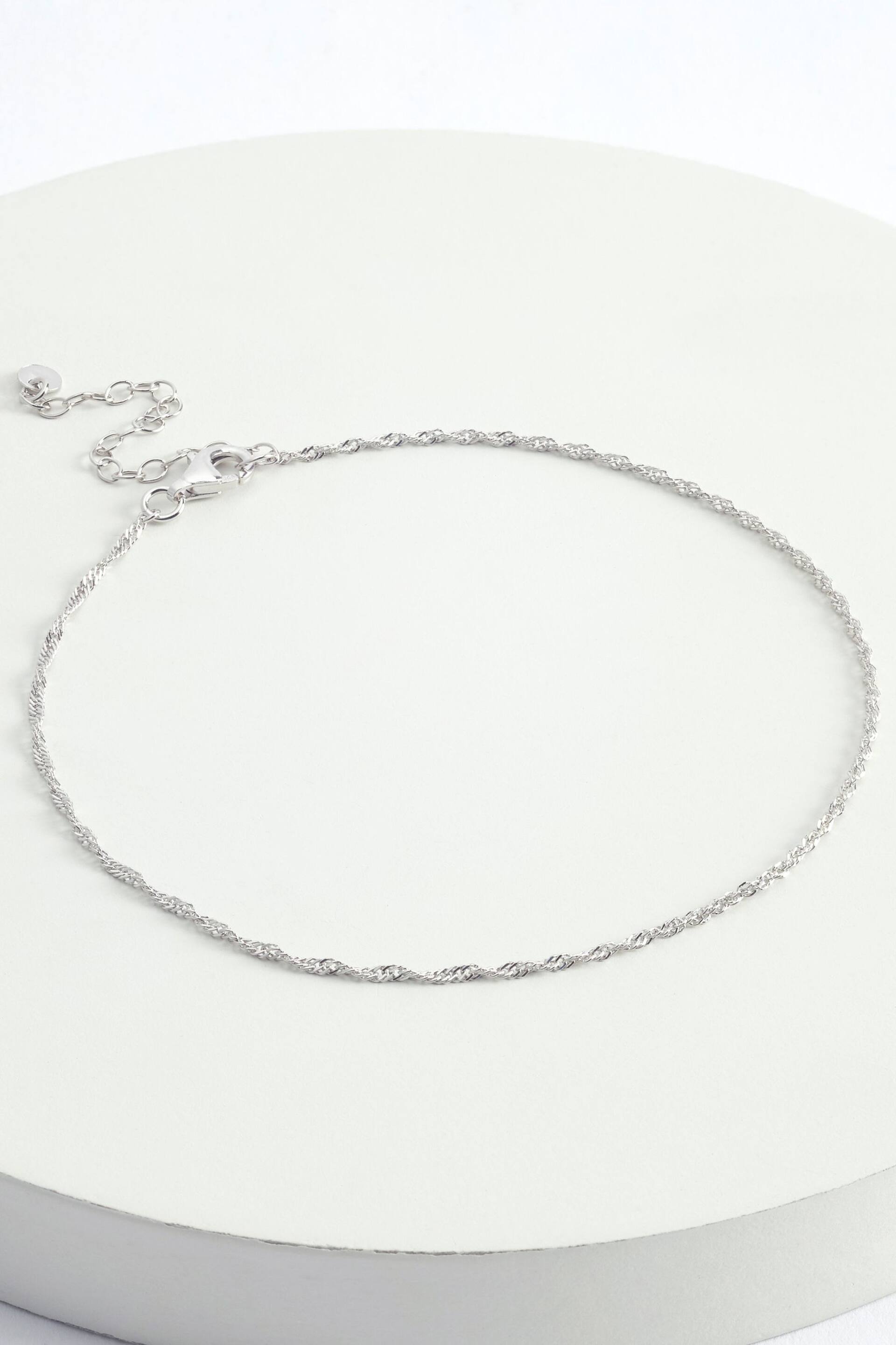 Sterling Silver Twisted Chain Anklet - Image 1 of 10