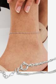 Sterling Silver Twisted Chain Anklet - Image 10 of 10