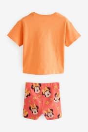 Orange Disney Minnie Mouse T-Shirt and Cycle Shorts Set (3mths-7yrs) - Image 4 of 5