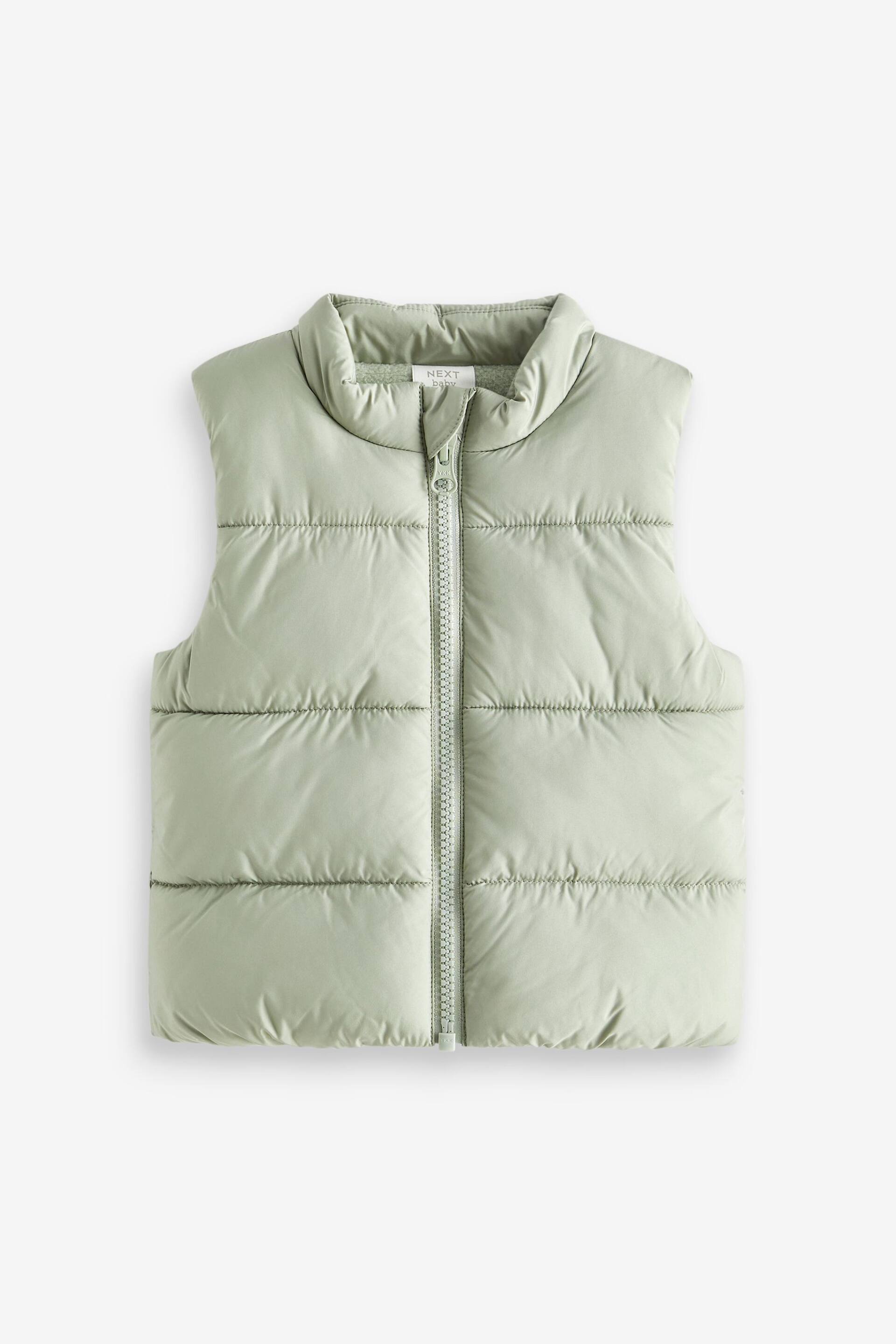 Sage Green Padded Baby Gilet (0mths-2yrs) - Image 1 of 3