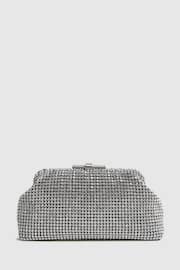 Reiss Silver Adaline Embellished Clutch Bag - Image 1 of 6