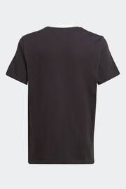 adidas Black Boyfriend Loose Fit Sportswear Essentials 3-Stripes Cotton T-Shirt - Image 2 of 6