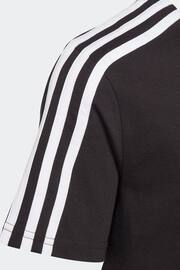 adidas Black Boyfriend Loose Fit Sportswear Essentials 3-Stripes Cotton T-Shirt - Image 3 of 6