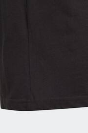 adidas Black Boyfriend Loose Fit Sportswear Essentials 3-Stripes Cotton T-Shirt - Image 5 of 6