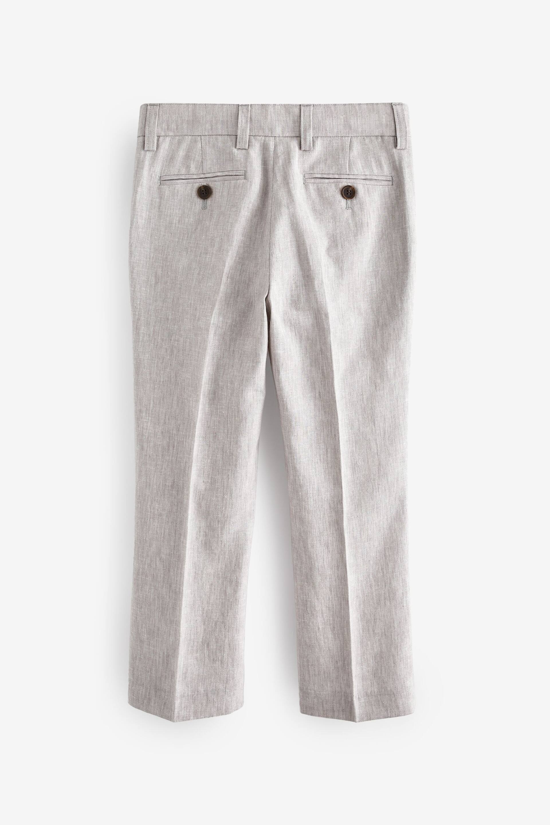 Grey Linen Blend Suit Trousers (12mths-16yrs) - Image 2 of 5