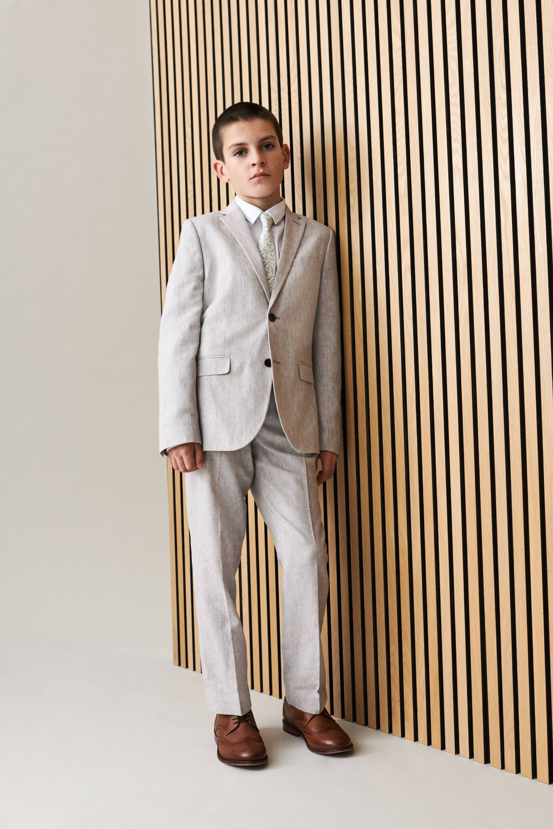 Grey Linen Blend Suit Trousers (12mths-16yrs) - Image 4 of 5