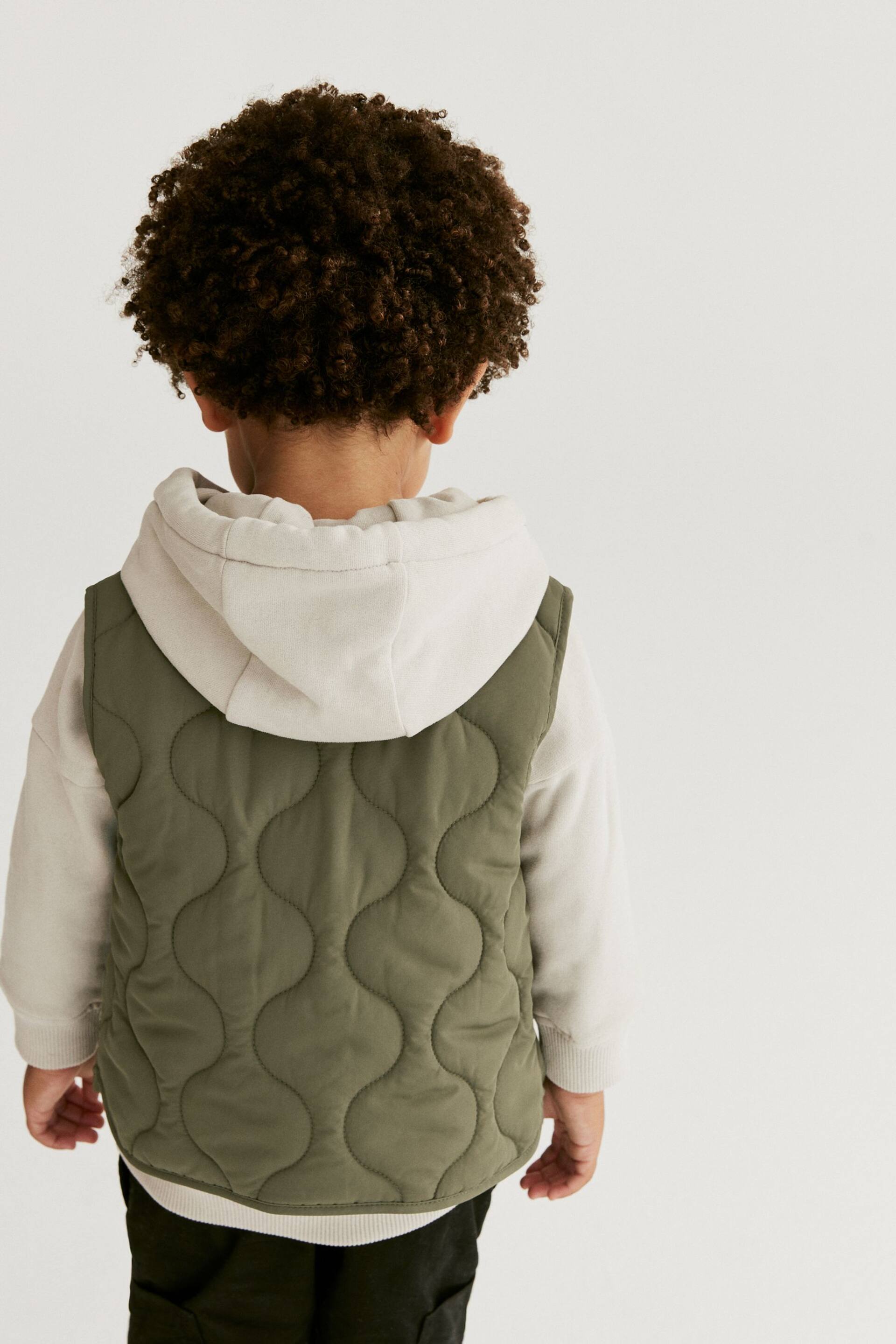 Khaki Green Padded Gilet (3mths-7yrs) - Image 2 of 6