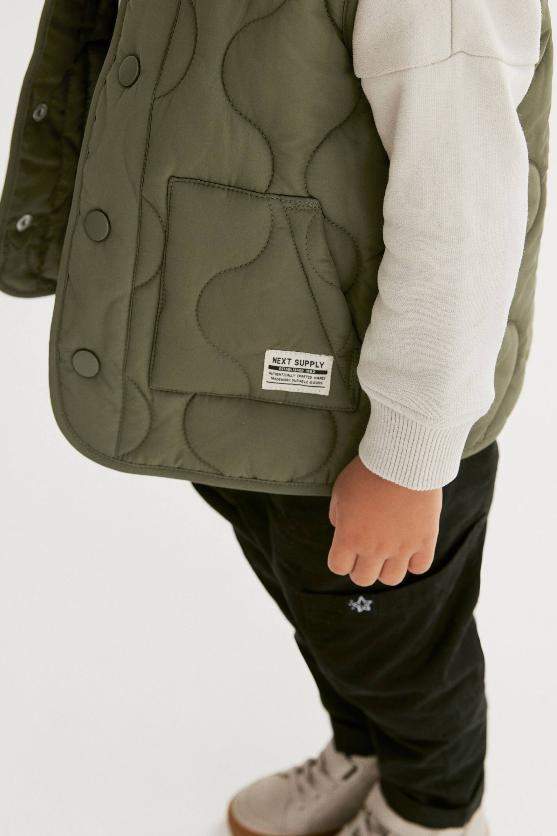 Khaki Green Padded Gilet (3mths-7yrs) - Image 4 of 6