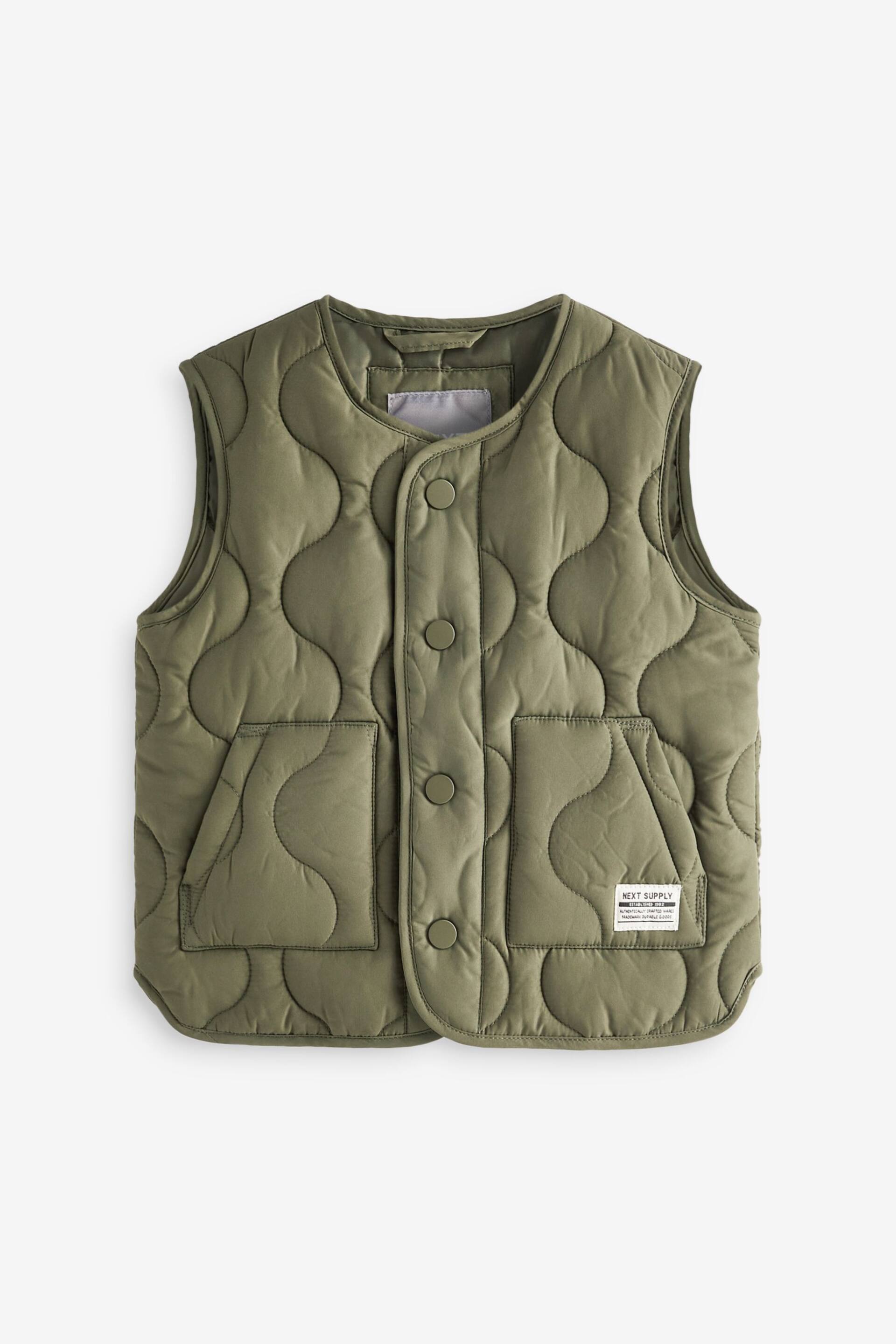 Khaki Green Padded Gilet (3mths-7yrs) - Image 5 of 6