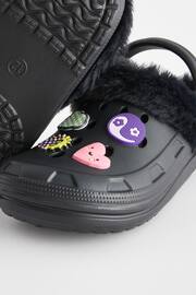 Black Badge Faux Fur Lined Clog Slippers - Image 5 of 5