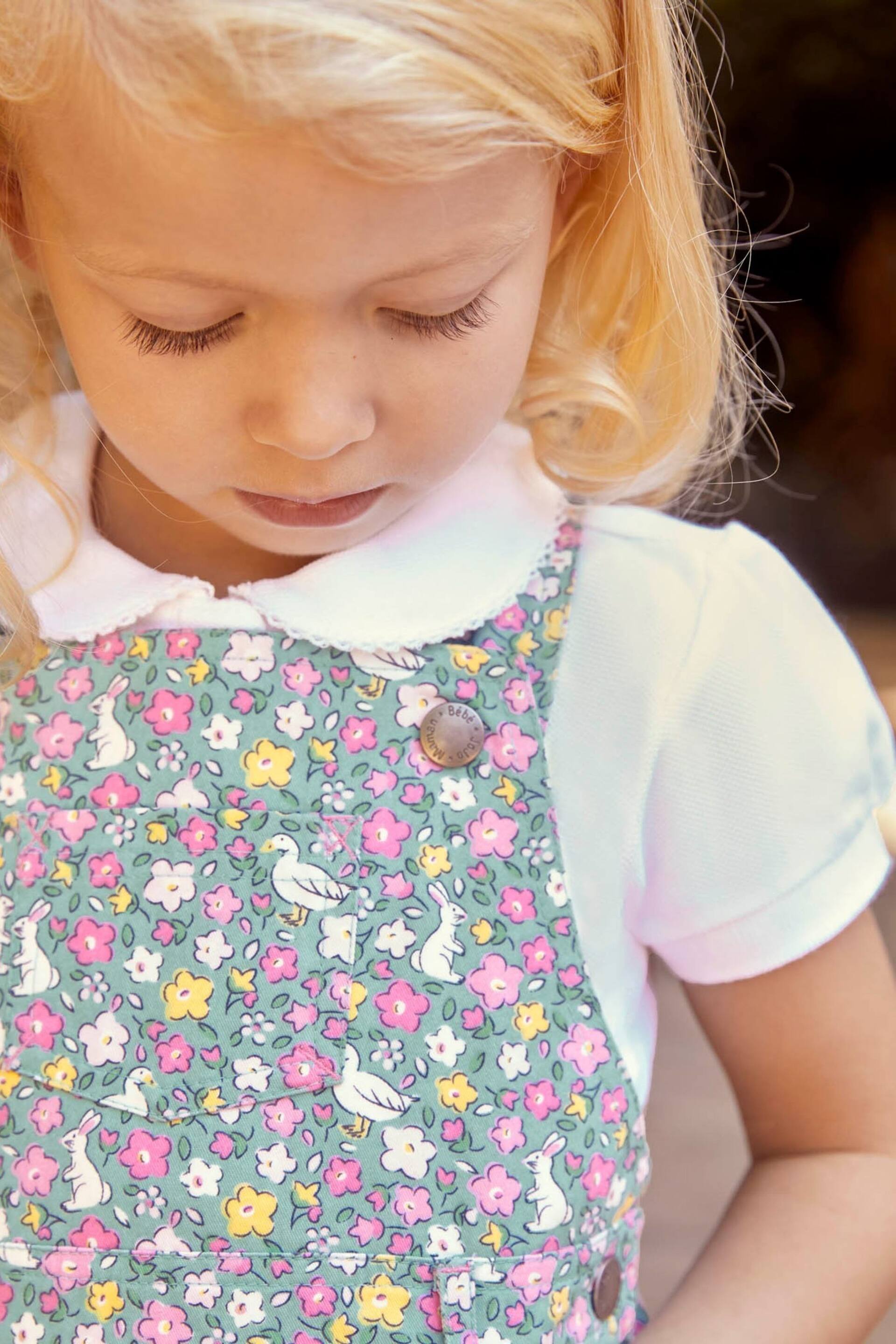 JoJo Maman Bébé White Pretty Polo Shirt - Image 1 of 2