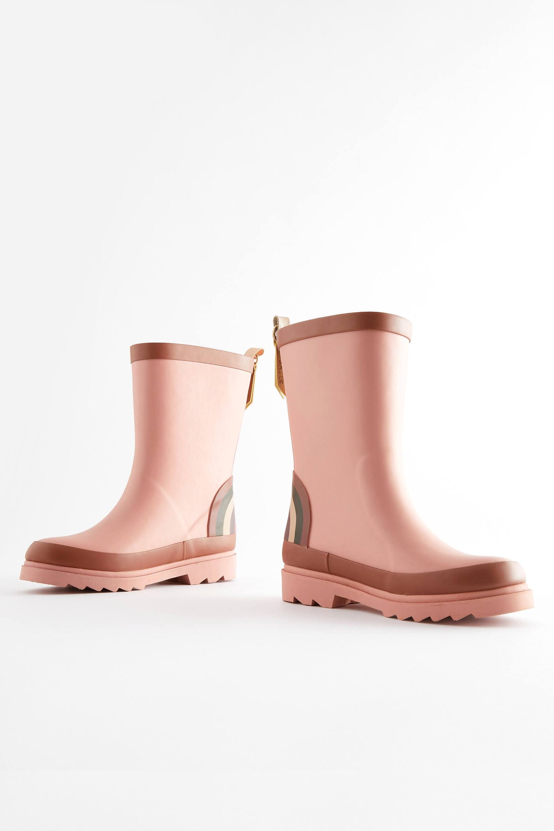 Pastel Pink Rainbow Back Buckle Wellies - Image 3 of 5