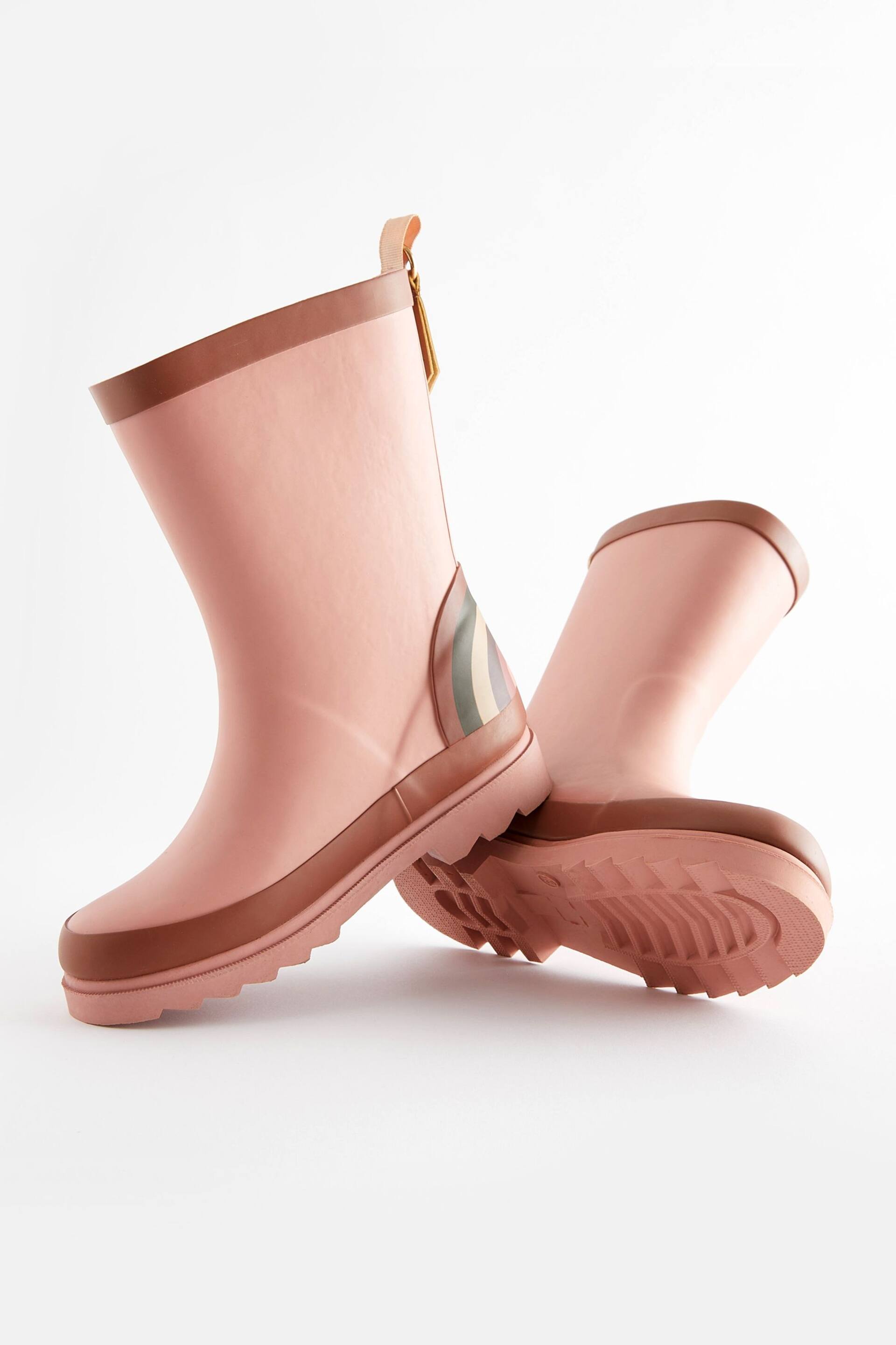 Pastel Pink Rainbow Back Buckle Wellies - Image 4 of 5