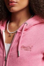 Superdry Blossom Pink Marl Vintage Logo Embroidered Zip-Up Hoodie - Image 5 of 6