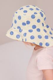 White/Blue Low Back Bucket Hat (3mths-10yrs) - Image 4 of 6