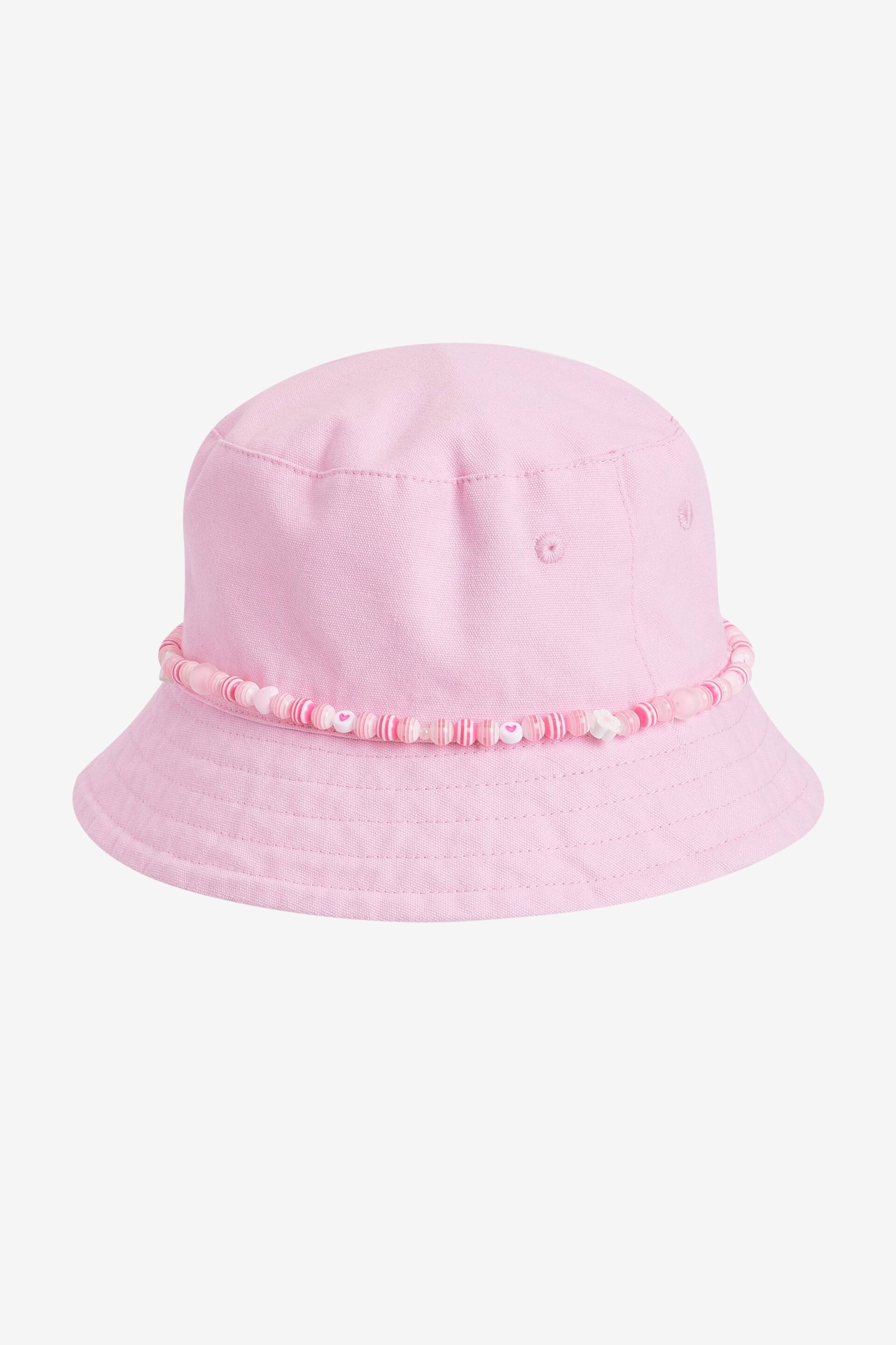 Pink Bead Trim Bucket Hat (3-16yrs) - Image 1 of 2