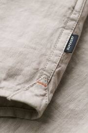 Superdry Ash Grey Studios Casual Linen Long Sleeved Shirt - Image 6 of 6