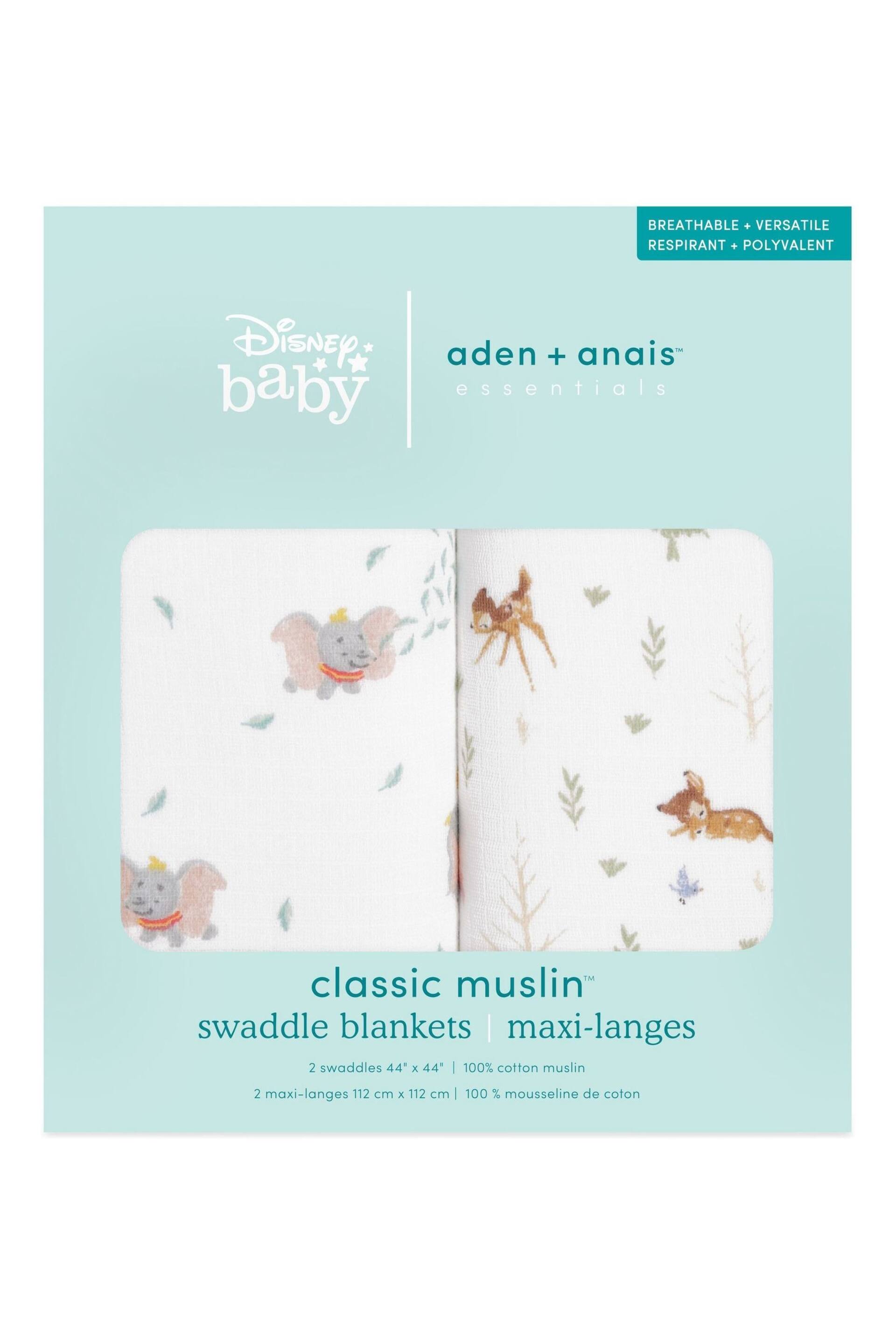 aden + anais™ essentials cotton muslin blanket disney + friends-bambi forest - Image 4 of 4