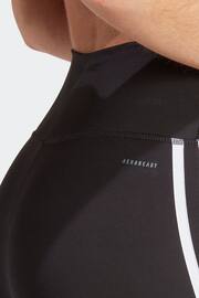 adidas Black Train Essentials 3-Stripes High Waisted 7/8 Leggings - Image 4 of 6