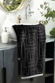 Black Geo Towel 100% Cotton - Image 1 of 3