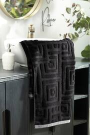 Black Geo Towel 100% Cotton - Image 2 of 3